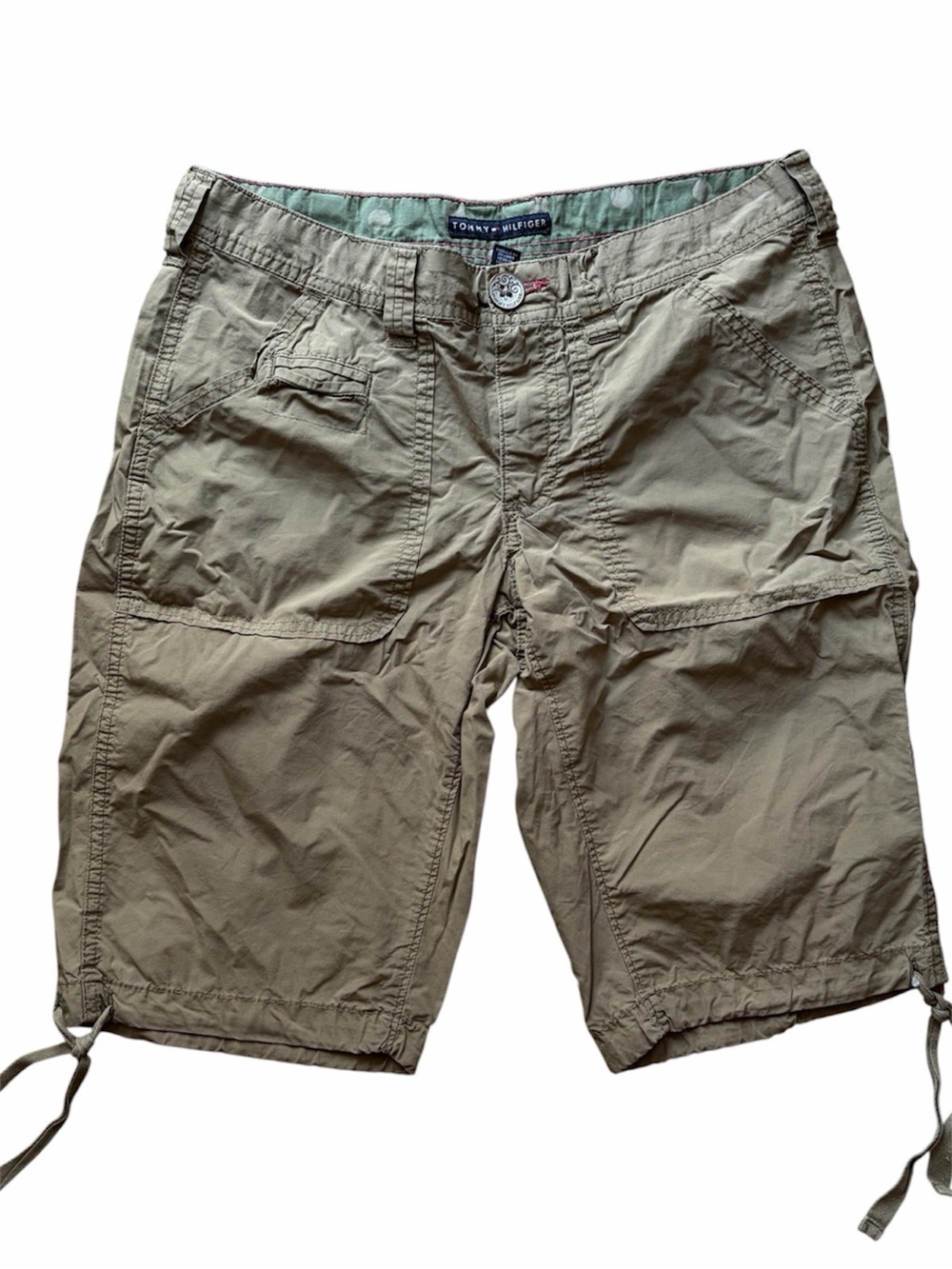 Tommy Hilfiger Khaki Cargo Bermuda Shorts Utility Hiking Outdoor Safari Cotton